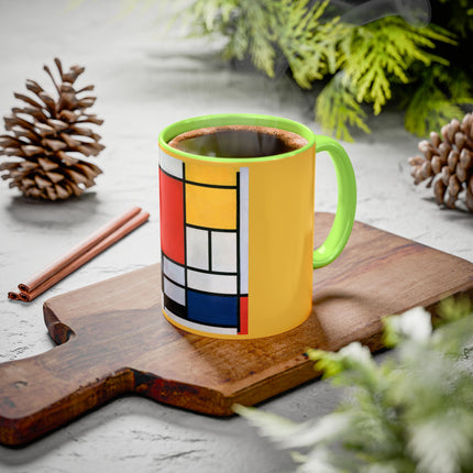 Composition with Red, Yellow, Blue, and Black by Piet Mondrian Colorful Mugs (11oz, 15oz)