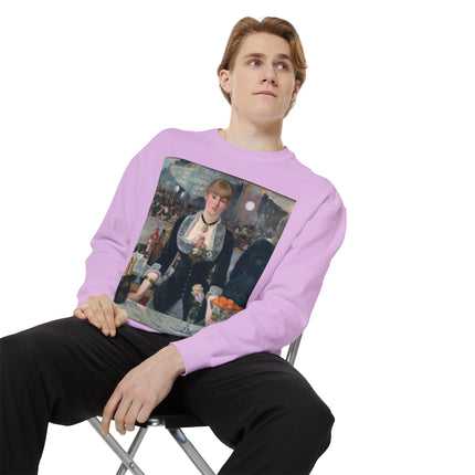 A Bar at the Folies-Bergère by Edouard Manet Unisex Garment-Dyed Sweatshirt