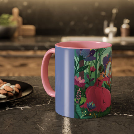 The Lady Of The Enchanted Mirror Colorful Mugs – Art Deco Botanical Elegance