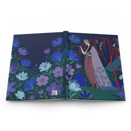 🌙🌿 The Lady Of The Midnight Willow Hardcover Journal – Art Deco Garden Elegance