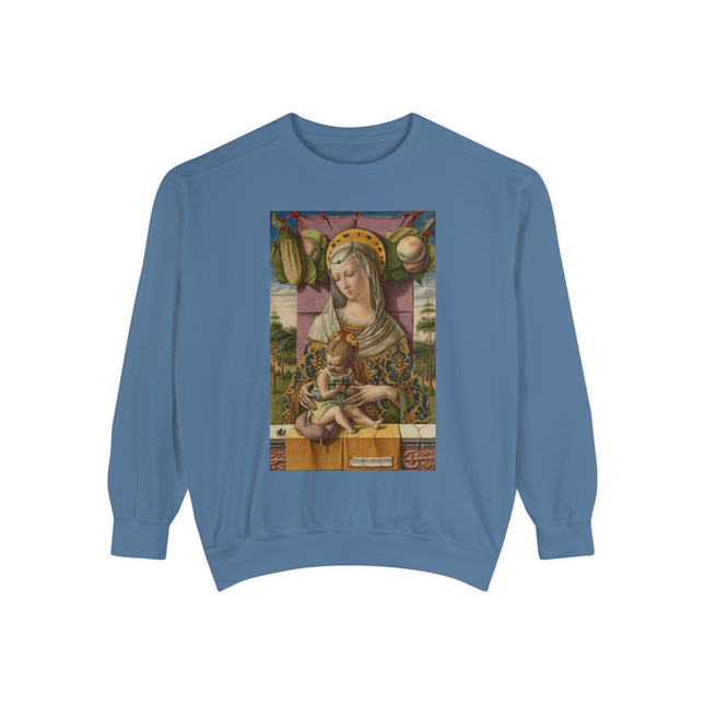 Madonna and Child by Carlo Crivelli Unisex Garment-Dyed Sweatshirt