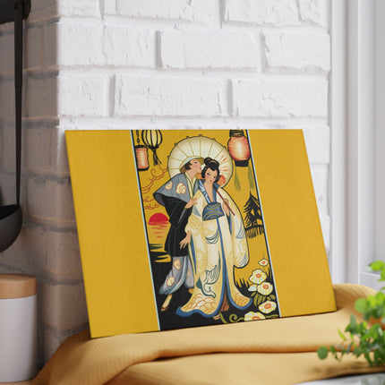 Golden Embrace Glass Cutting Board