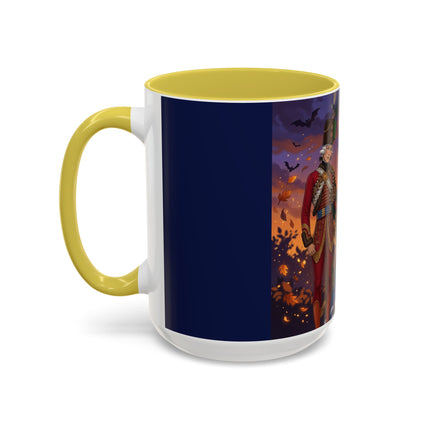 🎃💙 The Pumpkin Lantern Courtship Colorful Mug – Romantic Halloween Elegance