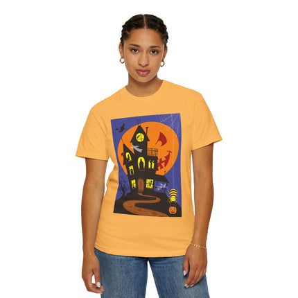 Halloween Night at the Haunted House Unisex Garment-Dyed T-shirt