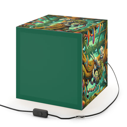 🐅🌿 The Silent Stripes Light Cube Lamp – Stealth, Grace & Enchanted Forest