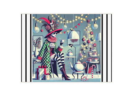 Whimsical Christmas Tea Party Ceramic Tile