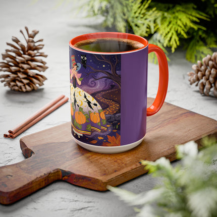 🎃🌙 The Pumpkin Moon Dress Colorful Mug – Whimsical Halloween Fashion