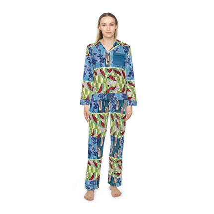 Floral Pattern by Emile-Alain Séguy Women's Satin Pajamas (AOP)