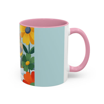 ❄️🌼 The Winter Flower Wanderer Colorful Mug – Colorful Art Deco Snow Fantasy