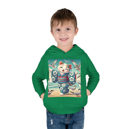 Geisha Kitten by the Seaside Toddler Pullover Fleece Hoodie