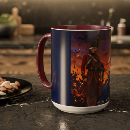 🎃💙 The Pumpkin Lantern Courtship Colorful Mug – Romantic Halloween Elegance