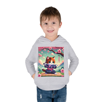 Samurai Kitten Toddler Pullover Fleece Hoodie
