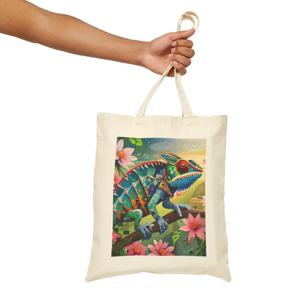 Camouflage Chameleon Cotton Canvas Tote Bag