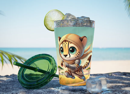 Swift Cheetah Sunsplash Tumbler with Straw, 16oz
