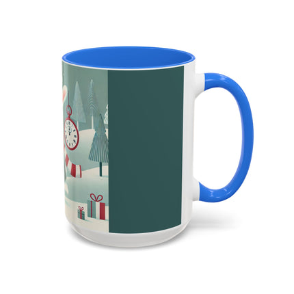 Candy Cane Timekeeper Bunny Colorful Mugs (11oz, 15oz)