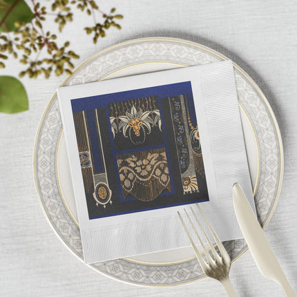 La décoration moderne dans le textile Pl. 4 by Gaston Charlet White Coined Napkins