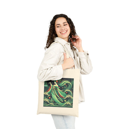 Mermaid Queen Rising from the Deep Cotton Canvas Tote Bag