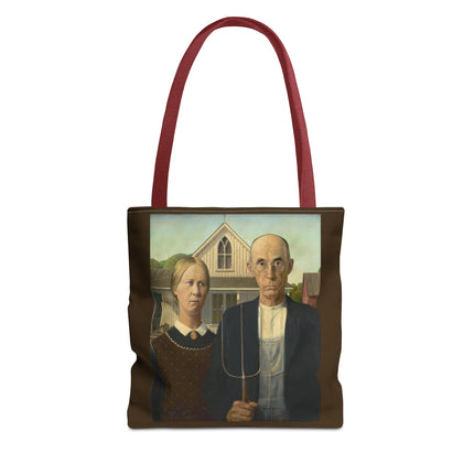 American Gothic by Grant Wood Tote Bag (AOP)