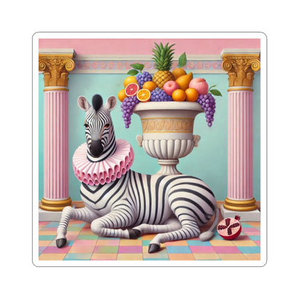 Zebra, Fruit, and Pink Columns Kiss-Cut Stickers (4 Stickers)