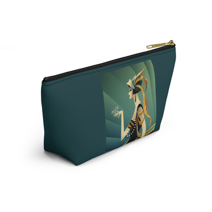 Art Deco Flapper with Bird Cosmetic Bag – Elegant Glamour & Timeless Style
