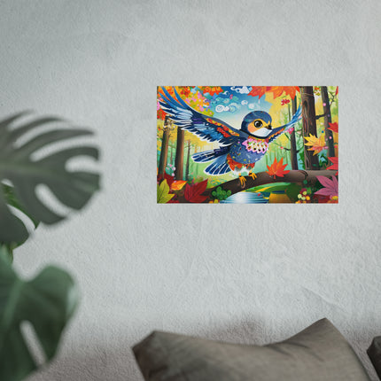 Baby Hawk Plays in Forest Fine Art Posters