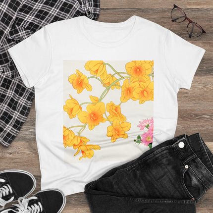 Golden Bow Orchid Women's Midweight Cotton Tee