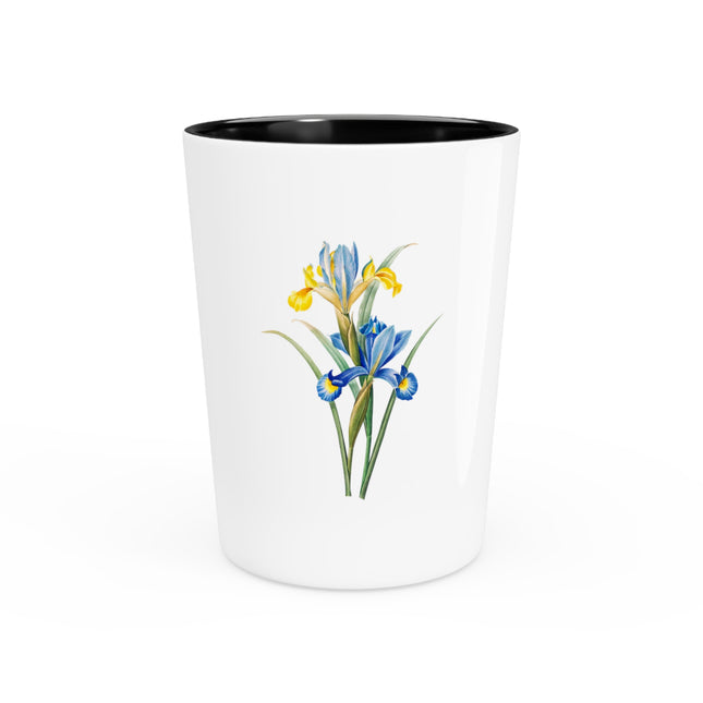 Spanish Iris botanical illustration by Pierre-Joseph Redouté Ceramic Shot Glass