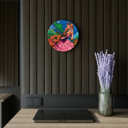 Enchanted Elegance Acrylic Wall Clock, Round and Square
