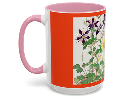 Aquilegia Flowers by Tanigami Kônan Colorful Mugs (11oz, 15oz)