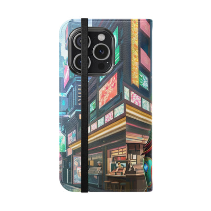 🐆🦜 Cybernetic Duets Flip Case – Neon Elegance & Digital Harmony