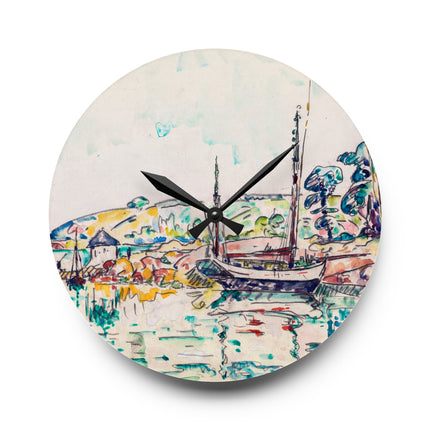Concarneau by Paul Signac Acrylic Wall Clock, Round and Square