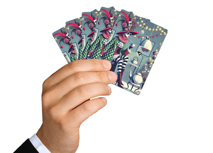 Whimsical Christmas Tea Party Playing Cards