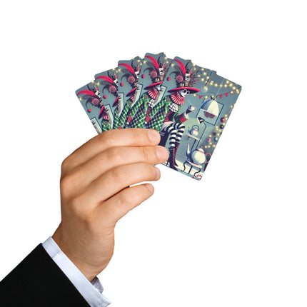 Whimsical Christmas Tea Party Playing Cards
