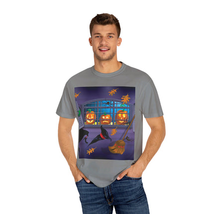 Whimsical Halloween Mischief Unisex Garment-Dyed T-shirt