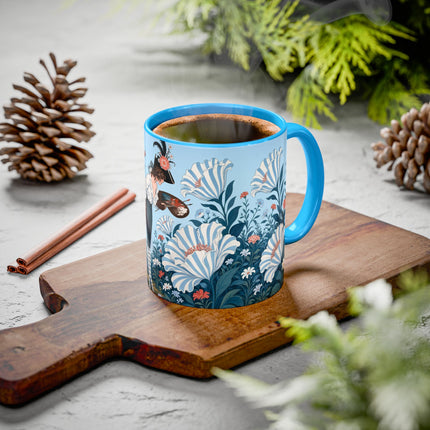 🎨💙 The Enchanted Garden Artist Colorful Mug – Art Deco Floral Whimsy