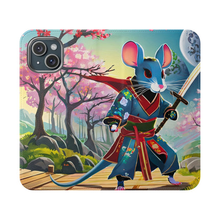 🐀⚔️ Cyber Samurai Rat Flip Case – Neon Discipline & Futuristic Skill