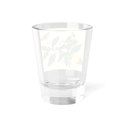 Blue Tit & Butterfly Shot Glass – Spring Harmony & Delicate Beauty