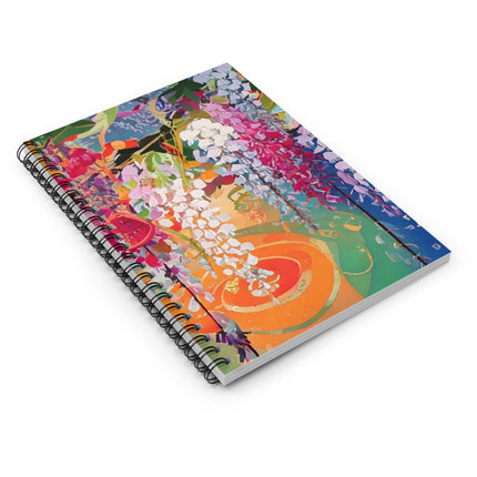Golden Wisteria Elegance Spiral Notebook - Ruled Line
