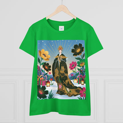 🌸✨ The Golden Garden Empress Cotton Tee – Asian-Inspired Floral Fantasy