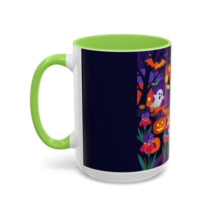 🌙🎃 The Moonlit Garden Masquerade Colorful Mug – Floral Halloween Charm