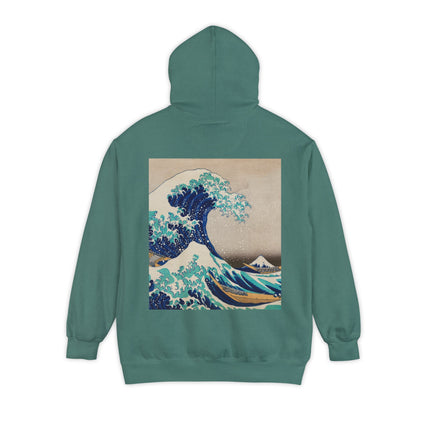 The Great Wave off Kanagawa by Katsushika Hokusai Unisex Garment-Dyed Hoodie