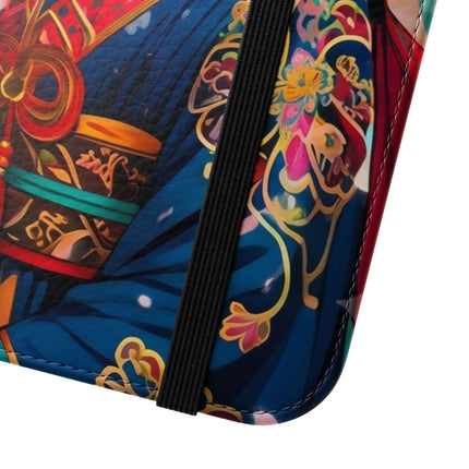 🦊⚔️ Cyberpunk Samurai Maiden Flip Case – Neon Grace & Warrior Courage