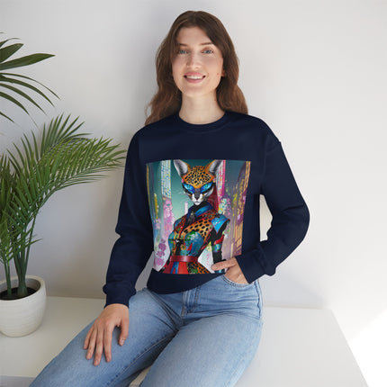 Cyber Cat Glamour Unisex Heavy Blend™ Crewneck Sweatshirt