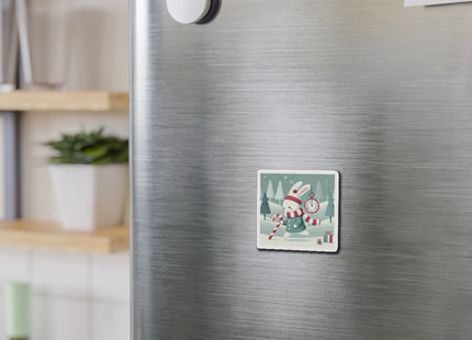 Candy Cane Timekeeper Bunny Die-Cut Magnets (5 Sizes)