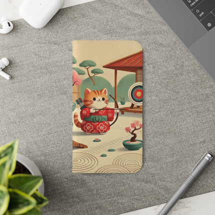 🏹🌸 Archer Kitten in the Zen Garden Flip Case – Focus, Whimsy & Zen Balance