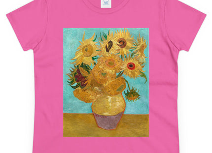 Vase with Twelve Sunflowers by Vincent van Gogh Women's Midweight Cotton Tee