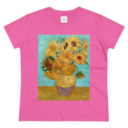 Vase with Twelve Sunflowers by Vincent van Gogh Women's Midweight Cotton Tee
