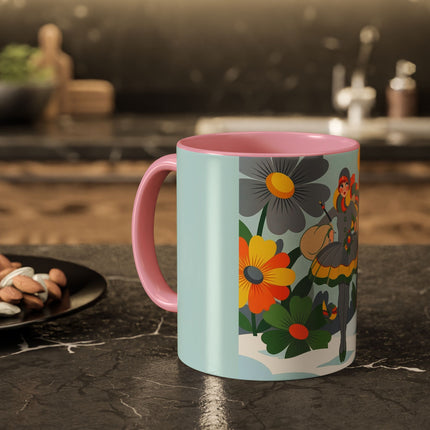 ❄️🌼 The Winter Flower Wanderer Colorful Mug – Colorful Art Deco Snow Fantasy