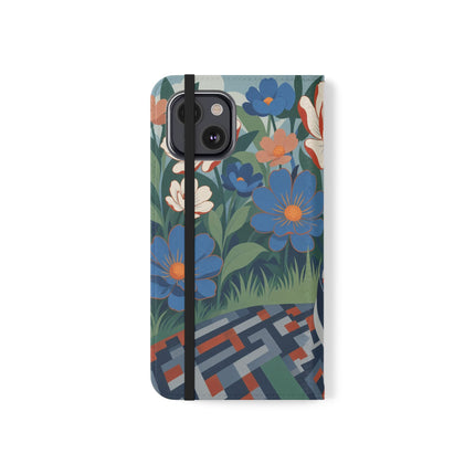 🌺🪞 The Lady Of The Grand Flower Salon Flip Case – Art Deco Floral Elegance