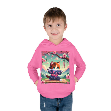 Samurai Kitten Toddler Pullover Fleece Hoodie